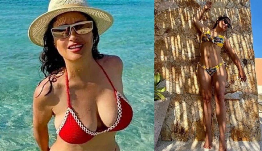 57 yaşındaki Salma Hayek ten bikinili pozlar