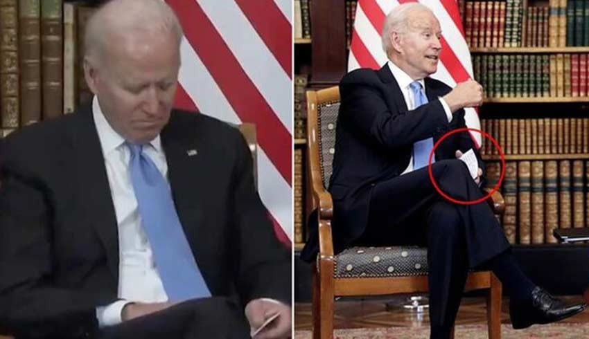 ABD Başkanı Biden kopya çekerken yakalandı!