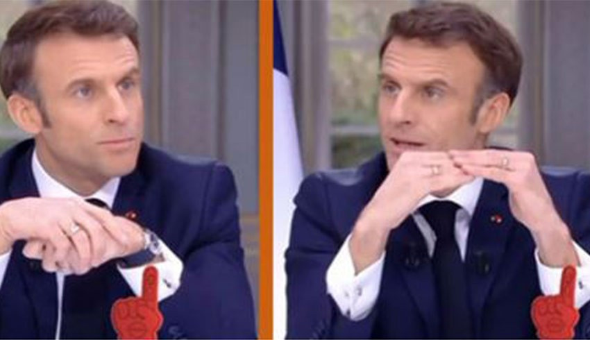 Ekonomi sorusunu duyan Macron saatini çıkardı