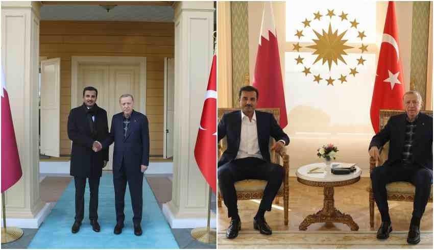 Katar şeyhi Al Sani dan Cumhurbaşkanı Erdoğan a geçmiş olsun ziyareti
