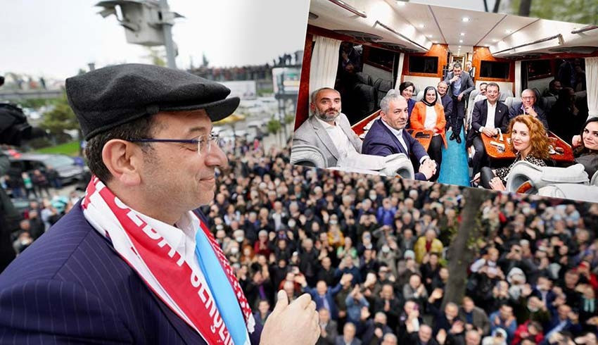 TELE 1 muhabirinden Ekrem İmamoğlu na tepki! Nagehan Alçı ya VIP minibüs bize yarım otobüs...